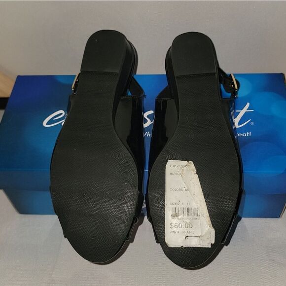 Easy Street Flex Black Patent Imprompt Adjustable Strap Shoes Size 5.5 - Picture 6 of 6
